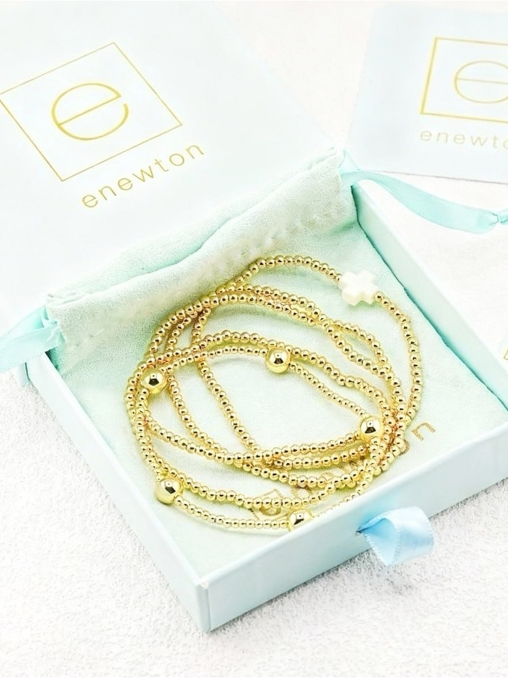 Enewton Gold Beaded Multi-Strand Stretch Bracelet